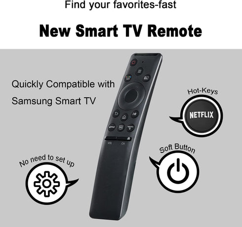 New Universal Remote Replacement for Samsung Smart TV remotes LCD LED UHD QLED TVs, with 3 Hotkeys Buttons...