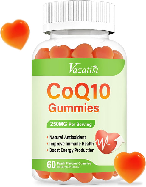 High Absorption CoQ10 Gummies 250mg, Plus Omega-3, Magnesium, Vitamin B12 for Cellular Energy, Brain & Antioxidant, 5X Better Absorption Coenzyme ...