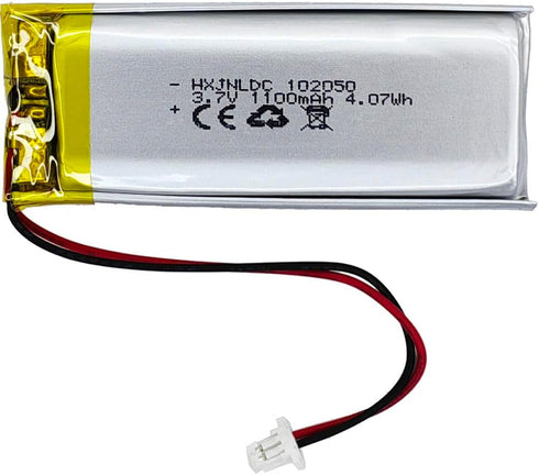 DC 3.7V 1100mAh 102050 rechargeable lithium polymer battery, suitable for DIY 3.7-5V electronic products with built-in 2-wire battery replacement ...