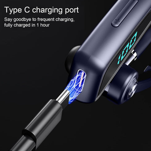 PUSOKEI Single Ear Bluetooth Earpiece,Waterproof 270° Rotatable Handsfree Headset with Mic for Business Office Driving,Wear it Left or Right No De...