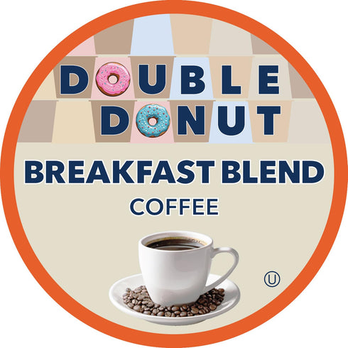 Double Donut Breakfast Blend Fresh Medium Roast Coffee SingleServe Pods for Keurig K Cup Brewer Machines 24 Capsules per Box...