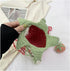 Handmade Knitted Purse Wool Woven Bag Strawberry Shaped Shoulder Bag for Women Crossbody Bag with Drawstring...