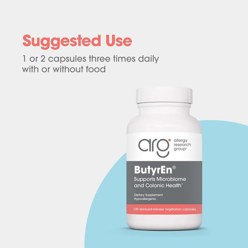 Allergy Research Group ButyrEn - Butyrate Gut Health Supplement for Women and Men, Colon and Digestive Support with Tributyrate Complex, Butyric A...