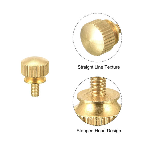 uxcell 10Pcs Knurled Thumb Screws, M3x6mm Brass Shoulder Bolts Stepped Grip Knobs Fasteners for PC, Electronic, Mechanical...