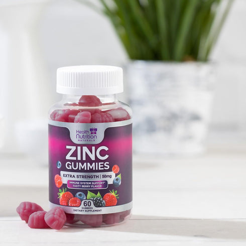 Zinc Immune Support Supplement 50mg, Max Strength Zinc Supplement Gummy for Radiant Skin & Immune Health Support for Adults, Nature’s Antioxidant ...