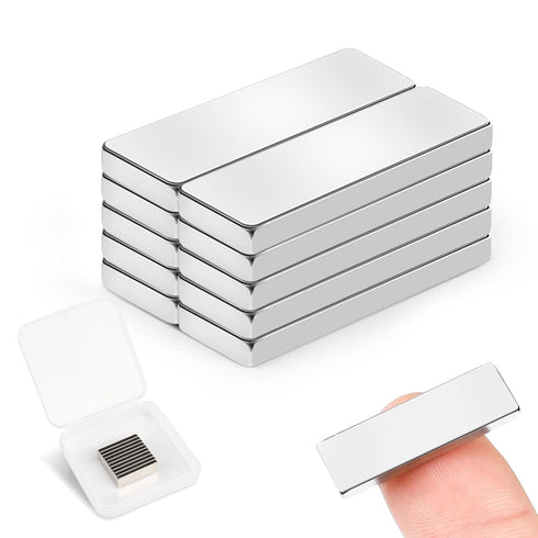 MIKEDE 10 Pack Neodymium Magnets Super Strong Bar Magnets, Rare Earth Magnets Small Rectangular Refrigerator Magnets for Crafts, DIY, Kitchen, Off...
