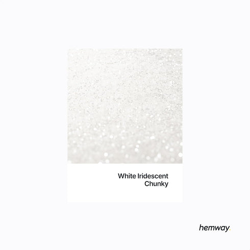 Hemway Premium Craft Glitter Shaker - White Iridescent | 130g Chunky Metallic Flake Sequins for Resin & Epoxy Crafts | Craft Supplies for Tumblers...