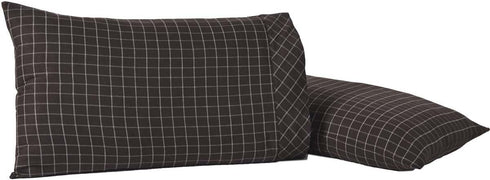 VHC Brands Wyatt Bedding Accessory, Standard Pillowcase Set 21x30, Plaid Tan...