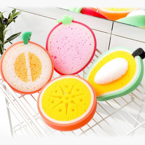 12pcs Cleaning Sponge Cute Fruit-Shape Kitchen Sponge Washing Sponge Dish Cleaning Sponge Scrubber(4.72X4.72X1.38in)...