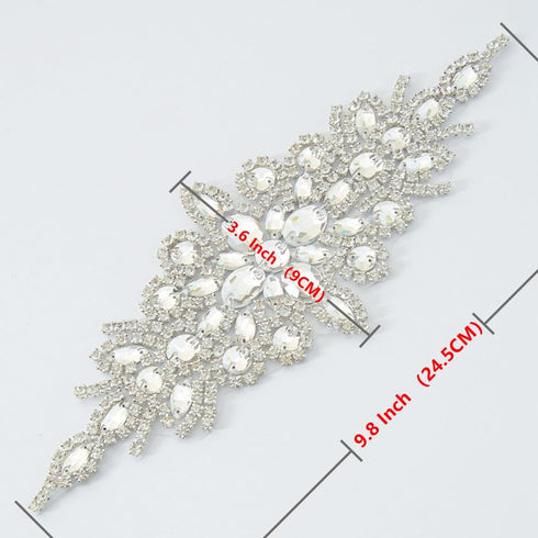 ShiDianYi Elegant Sash/Wedding Applique - Rhinestones Hot Fix or Sew On Belt Sash for Dress...