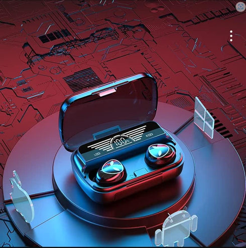 Damix Wireless Earbuds Bluetooth Headphones Water Repellent for iOS/Android & Laptop with Bluetooth BT 5.2 Noice Cancellation LED Light & Display ...