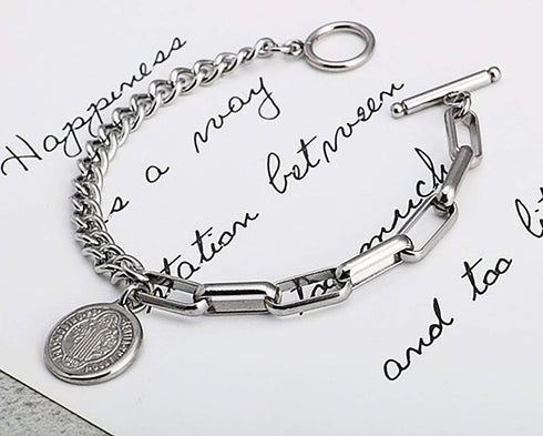 OT Clasp, Penta Angel Tibetan Style Stainless Steel Round IQ Toggle Clasp Clip Craft DIY Necklace Chain Bracelets Findings Jewelry Making, 30 Sets...