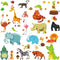 DEKOSH Jungle Animal Wall Decal Pack of Colorful Stickers for Baby Nursery Playroom - Peel & Stick Unisex Safari Theme Kids Wall Decals...