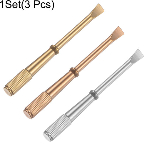 3pcs Mini Bracelet Screwdriver 4mm Titanium Steel Slotted Screw Driver with 5mm Width Non-slip Handle for Bracelet Repair Screwdriver Tools...
