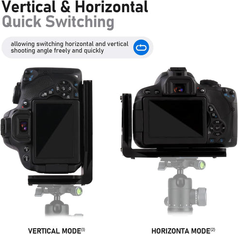 (Real Single) L Bracket Camera for DSLR Vertical Horizontal Switching Tripod Quick Release Plate Compatible with Canon Nikon Sony DJI Osmo Ronin Z...
