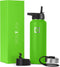IRON °FLASK Sports Water Bottle - Wide Mouth with 3 Straw Lids - Stainless Steel Gym & Outdoor Bottles for Men, Women & Kids - Double Walled, Insu...