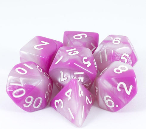 Pink and White DND Dice - 'Cherry Blossom'...