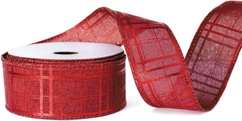 Wired Christmas Ribbon for Tree Plaid Ribbons Set Burlap Xmas Thick 2.5 Inch 4 Rolls 24 Yards for Decorating Trees Gift Wrapping Wreaths Bows Perf...