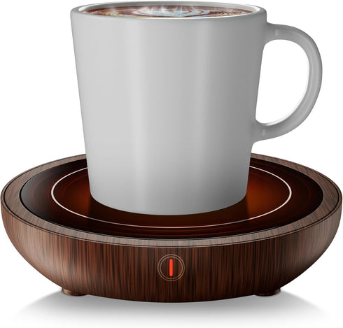 Electric Coffee Cup Warmer for Desk, Smart Coffee Mug Heater Warmer for Home Office, Warming Plate for Tea, Milk & Candle (No Cup, Wooden) – ENIGM...