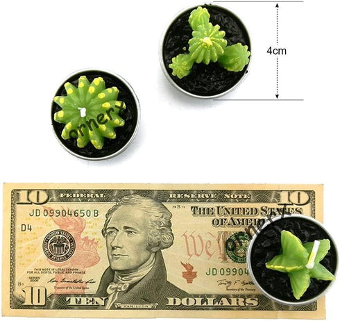Ornerx 1.5" Cute Cactus TeaLights 6 PCS Succulent Decorative Candles...
