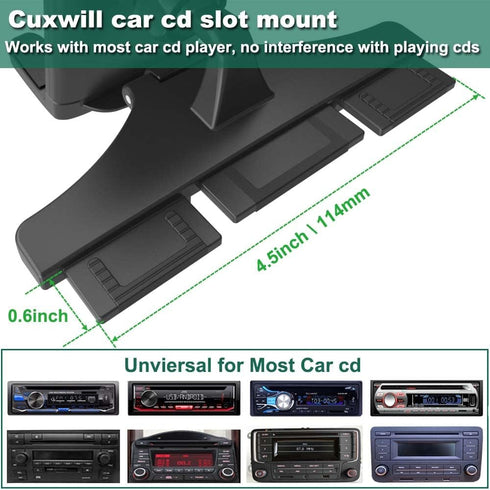 Car CD Slot Mount Tablet Holder for 4-13" iPad & Phone, Universal 360° Rotation Car Truck Front CD Player Tablet Mount for iPad Pro 12.9 Air Mini ...