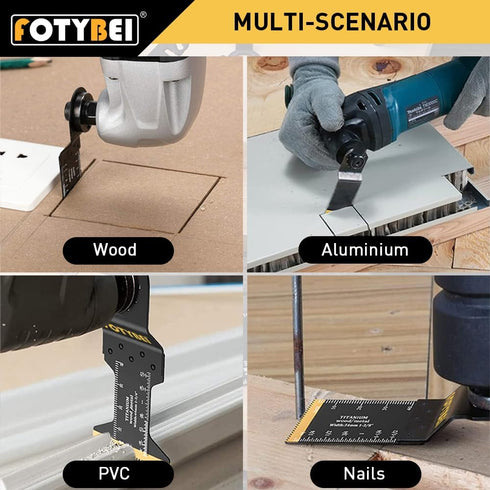 Titanium Oscillating Multi Tool Blades, Oscillating Saw Blades for Wood Metal Plastic Nails Cutting, Fit Dewalt Bosch Milwaukee Makita Rockwell...