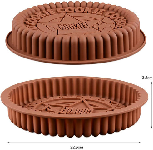 2Pcs Giant Sandwich Oreo Big Cookie Cake Pan 9 Inch Rock Star Bread Baking Silicone Mold (Set of 2, Random Color)...