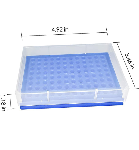 96 Positions PCR Tube Rack for 0.2ml microcentrifuge Tubes(Blue)...