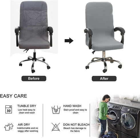 Office Chair Covers, Water Resistant Stretch Computer Chair Slipcover with Durable Zipper Universal Fit Boss Modern Simplism Style High Back Chair...
