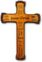 H. J. Sherman Mahogany Names of Jesus Two Tone 10" Wall Cross In Gift Box...