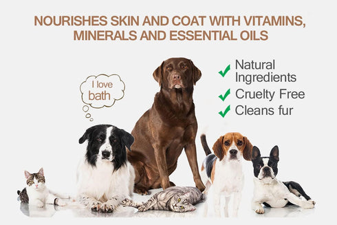 Soos Pet Dog Shampoo Classic Deep Cleansing Pet Shampoo Natural Dead Sea Minerals Fast Absorbing for Dogs and Cats - 1x Shampoo (500ml)...