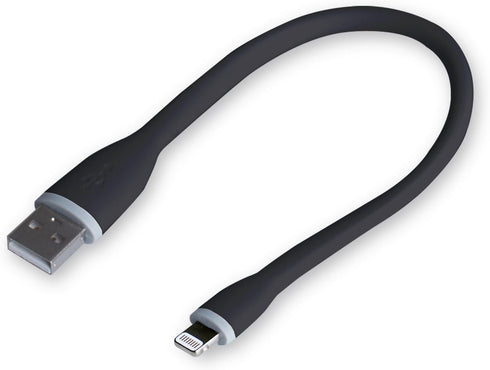 gofanco® Flexible & Durable Silicone Compatible with Apple MFi Certified Charge & sync Cable (Black) for iDevices - 9.8 inches (25cm) (Lightning25...