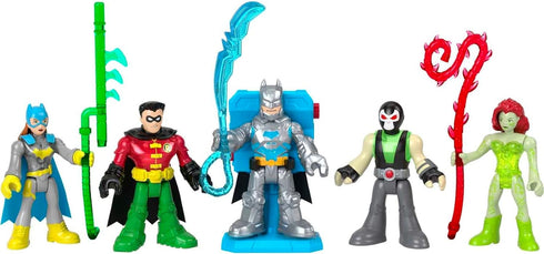 Fisher-Price Imaginext DC Super Friends Preschool Toys Batman Battle Multipack 9-Piece Figure Set with Light-Up Backpack for Ages 3+ Years...