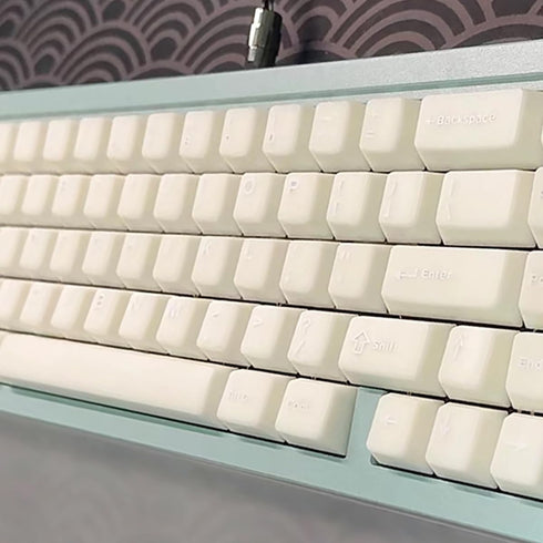 114 Keys White Jade Keycaps PBT Doubleshot Cherry Profile Keycap Set Fit for 61/87/104/108 Mechanical Keyboard Cherry Mx Gateron Switches...