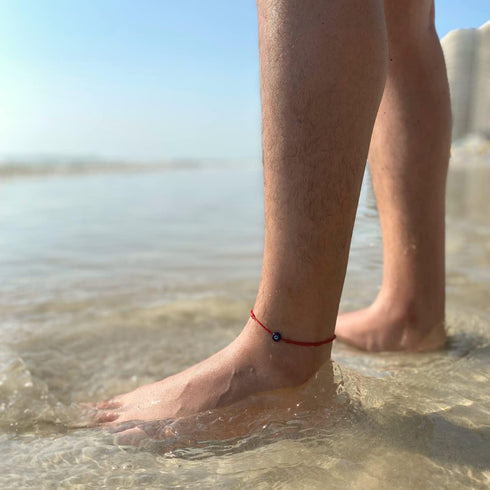 Luck Strings Evil Eye Red Cord Anklet Bracelet for Women Men Teen Girls Boys String Waterproof Adjustable Ankle Bracelets Minimalist Jewelry Unise...