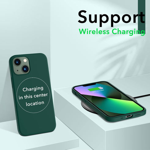 ORNARTO Compatible with iPhone 13 Mini Case, Slim Liquid Silicone 3 Layers Full Covered Soft Gel Rubber with Microfiber Case Cover 5.4 inch-Olive ...