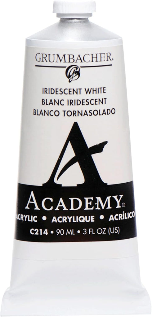 Grumbacher 90-ml Metal Tube Academy Acrylic Paint, Gloss, Iridescent White...