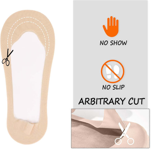 No Show Socks Women Low Cut Liner Non Slip Socks for Size 5-8 Invisible Hidden socks for Flats Heels Pumps, 5 Pairs, 3 Black + 2 Nude...