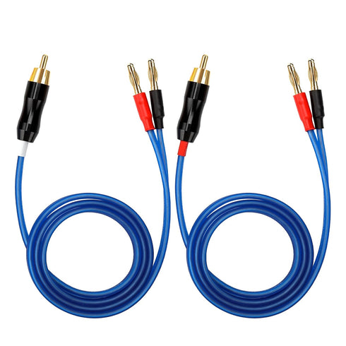 KK Cable Q-P2 18 Gauge OFC Speaker Wire Pair with RCA Male (White & Red) to 2 Pair Banana (4banana) Plugs, Q-P2 (1.5M(4.92ft))...