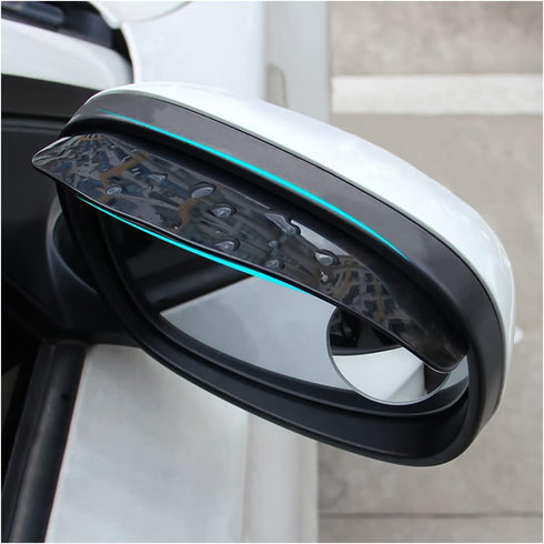 2PCS Car Rear View Mirror Rain Visor Guard, Carbon Fiber Auto Side Mirror Rain Eyebrows, Rainproof Waterproof PVC Rearview Mirror Rain Visor Smoke...