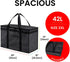 XXL Insulated Cooler Bag and Food Warmer for Delivery & Grocery Shopping with Zippered Top, Black (1 pack)...