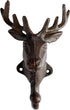 Rustic Heavy Duty Cast Iron Decorative Deer Wall Mounted Hooks Deer Antler Key Hat Holder Hanging Towel Key Coat Hook Rack Durable Iron Hanger Hom...