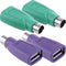 PS/2 to USB A Adapter Male to Female Keyboard Adapter PS2 Jack to USB A Plug for Mouse and Keyboard, Replacement PS2 Keyboard Adapter, 4 PCS...