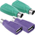 PS/2 to USB A Adapter Male to Female Keyboard Adapter PS2 Jack to USB A Plug for Mouse and Keyboard, Replacement PS2 Keyboard Adapter, 4 PCS...