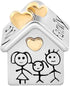 CharmSStory Silver Plated Family Heart Love House Beads for Charm Bracelets...