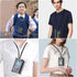 Slim RFID Blocking Zippered Lanyard Wallet - Compact ID Holder & Coin Purse for Men, Women, and Kids - Lightweight Keychain Card Case with 2 Zippe...