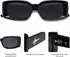 SOJOS Classic Trendy Rectangle Polarized Sunglasses Thick Frame with Star Decorations SJ2285...