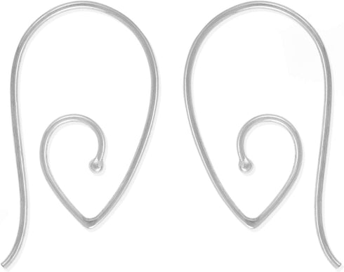 Boma Jewelry Sterling Silver Teardrop Pointed Spiral Pull Through Wire Hoop Earrings...