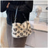 2022 New Leopard Print Plush Shoulder Cross-body Bag Fashion Chain One-shoulder Armpit Tote Y2K Purse Hobo Bag...