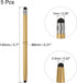 MECCANIXITY 5pcs Stylus Pens for Touch Screens Dual Rubber Tips Capacitive Stylus Universal Tablet Pen Sensitivity Precision, Champagne Gold...